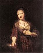 REMBRANDT Harmenszoon van Rijn Portrait of Saskia with a Flower Germany oil painting reproduction
